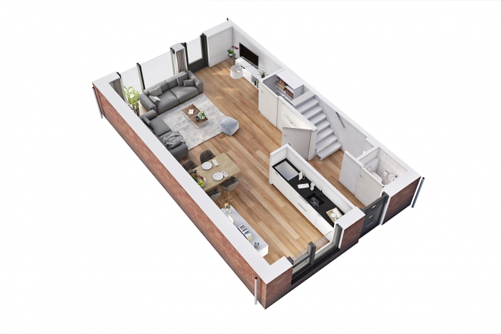3D Plattegrond – Begane grond